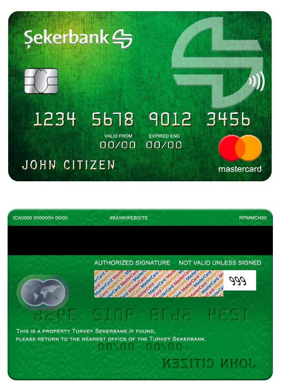 Turkey Sekerbank mastercard
